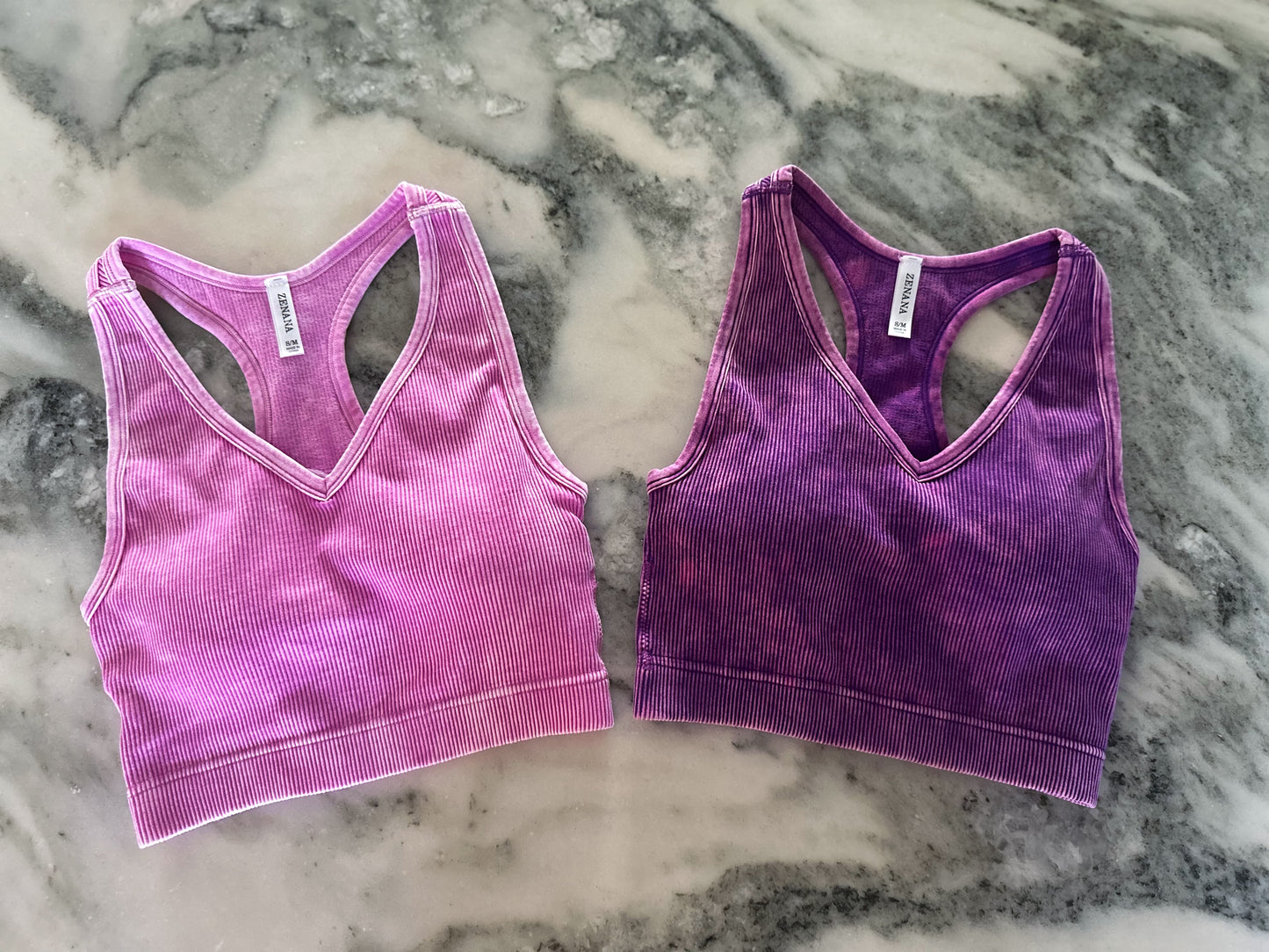 Ribbed Racerback Crops (with removable bra pads)