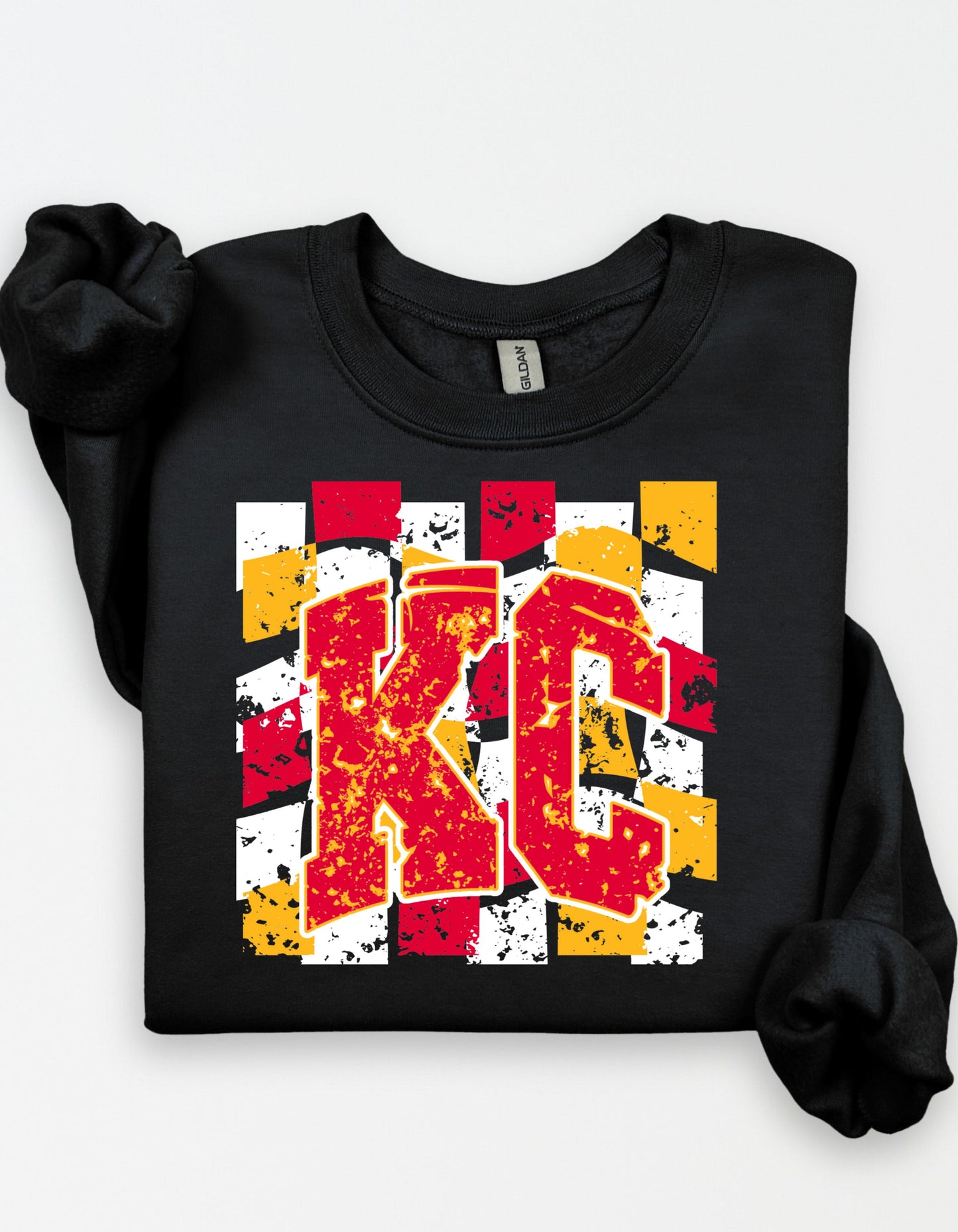 KANSAS CITY CHIEFS CHECKERED CREWNECK