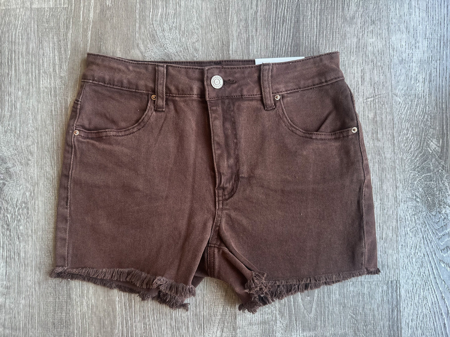 Acid washed denim shorts