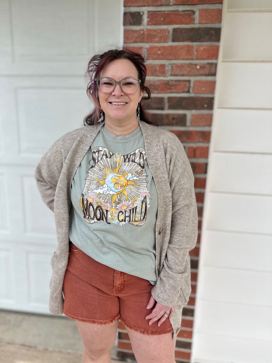 Acid Washed Denim Shorts