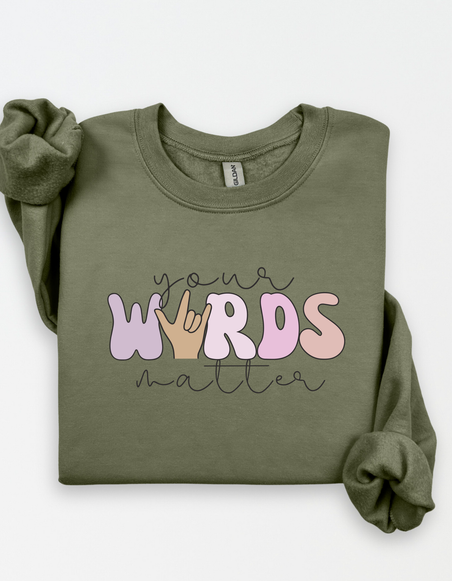 Your Words MATTER! Adult & Youth Crewnecks and T-shirts
