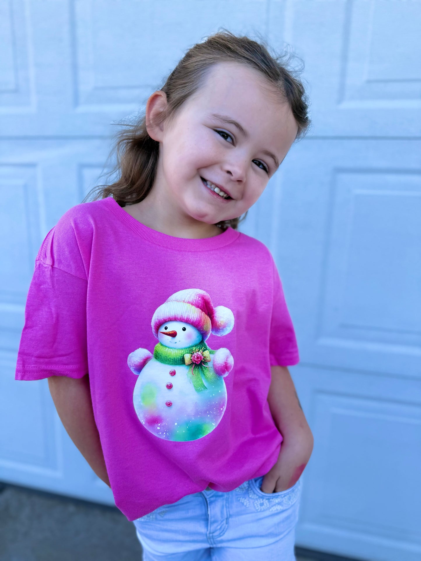 Watercolors Snowman Crewneck or Tshirt (ADULT & YOUTH)
