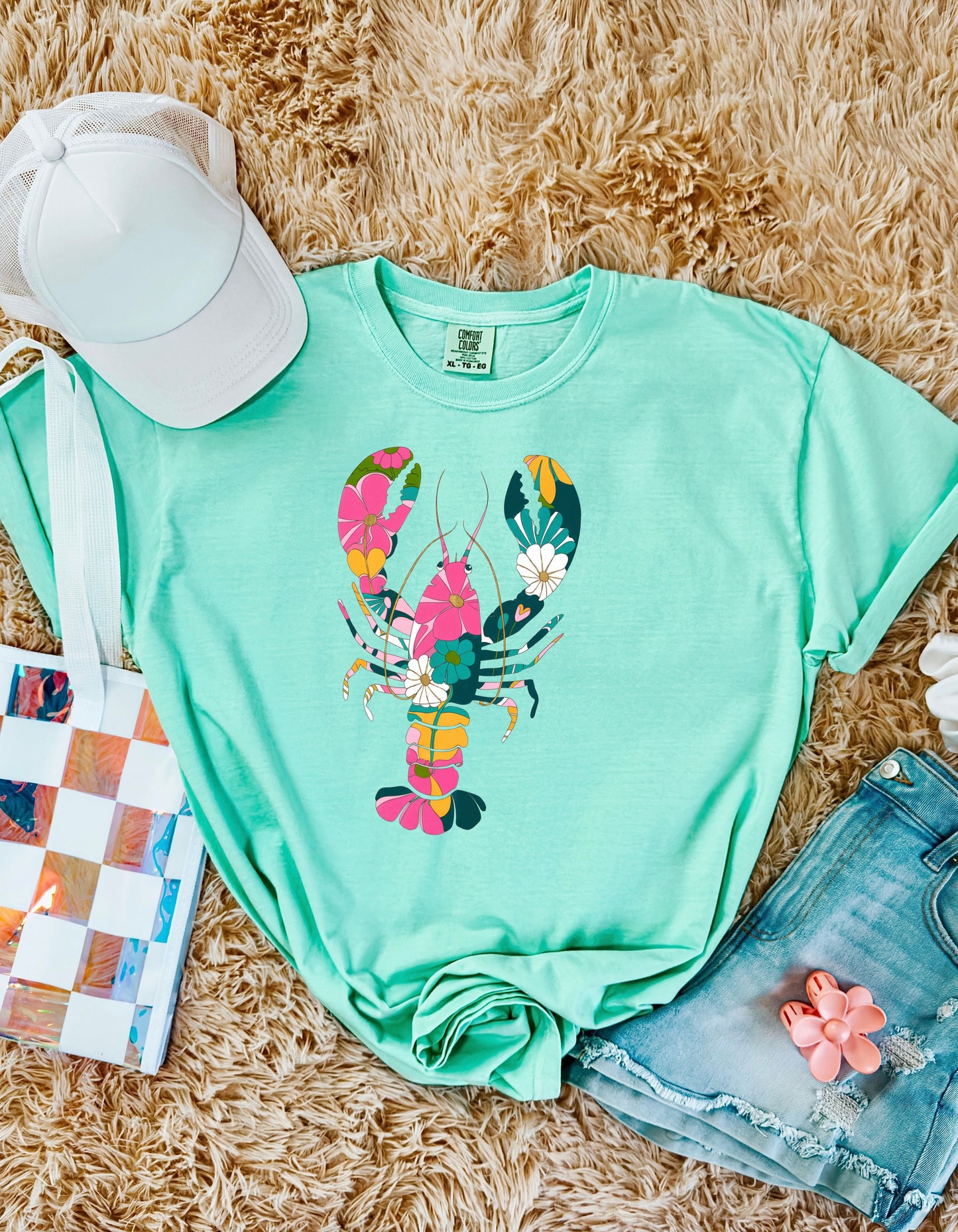 Floral Lobster Tee (Comfort Colors)