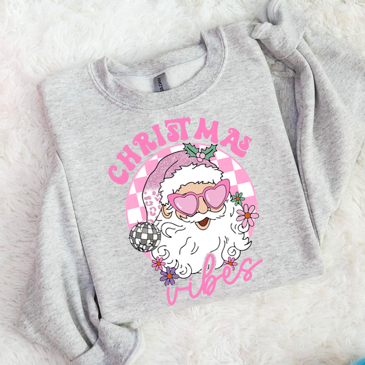 Disco Santa Christmas Vibes Crewneck