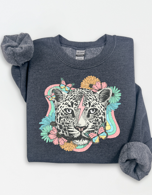 Grungy Boho Leopard Crewneck (Adult & Youth)
