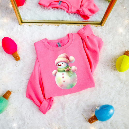 Watercolors Snowman Crewneck or Tshirt (ADULT & YOUTH)