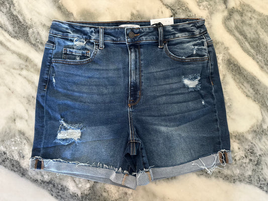 Curvy Girl Distressed Denim Shorts