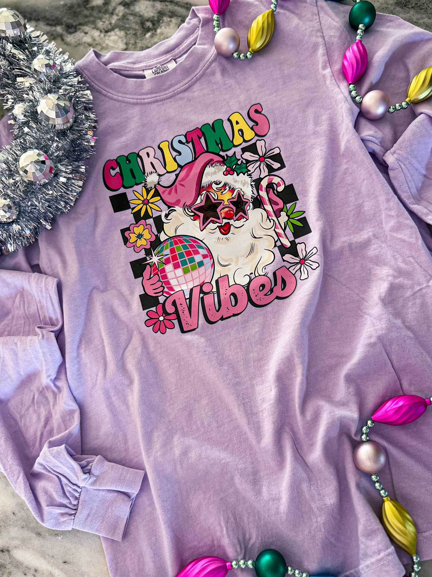 Disco Santa Comfort Colors Tshirt