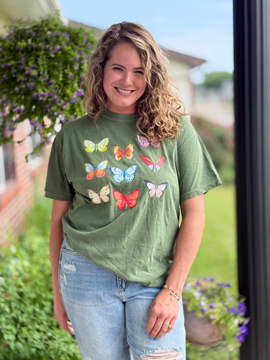 Butterfly Grid Tee (Comfort Colors)