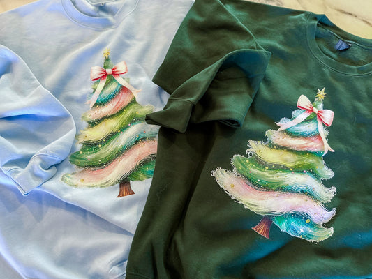 Water Colors Christmas Crewneck